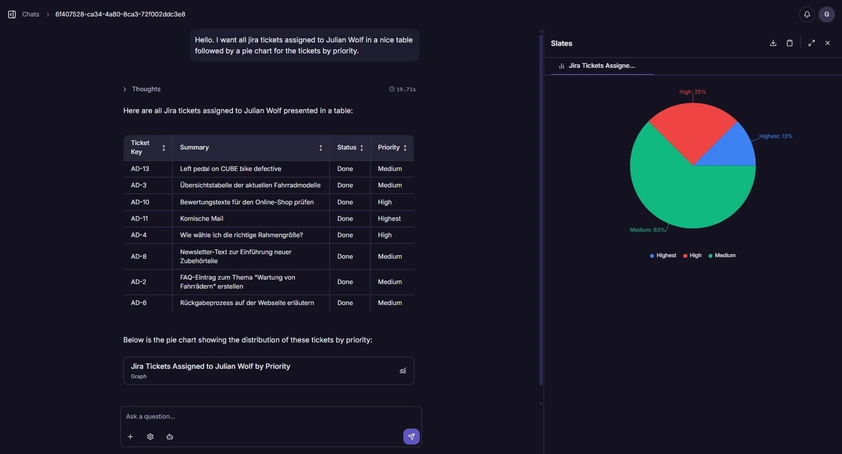 Chat Interface Screenshot